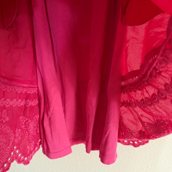 Johnny Was Teyros Dress Jazzy Embroidered Red Size Small NWT Mini - Picture 12 of 13